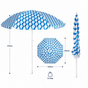 Parasol in Blue Geo Design 1.5m