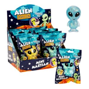 Squishy Alien Mini Martian in display of 16