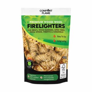 Comfort Flame Wood Wool Natural Firelighters 300g &ndash; 5% vat @ retail x 20
