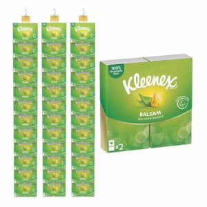 Kleenex Balsam Pocket Tissues 2 Pack Clip Strips x 36