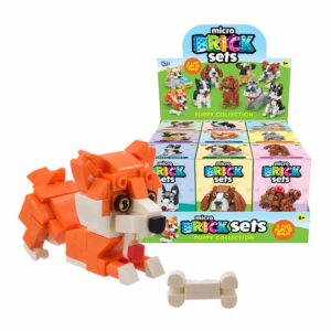 Micro Brick Sets Puppy Collection in Display of 9
