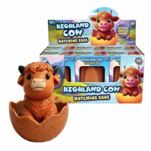 Highland Cow Hatching Egg 13cm in Display of 6