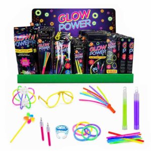 Glow Power Glow Sticks in counter display - 76 assorted