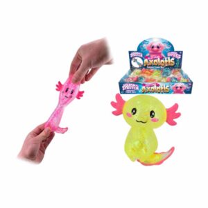 Squishy Glittery Axolotl in Display of 12