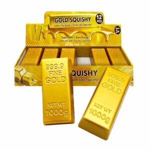 Squishy Gold Bars 13cm in Display of 12