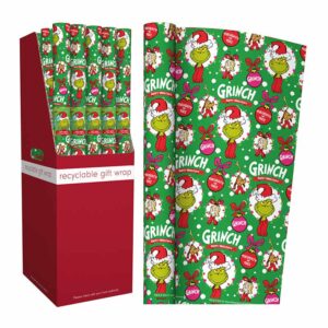 The Grinch Christmas Gift Wrap 2m x 69cm in Display of 40