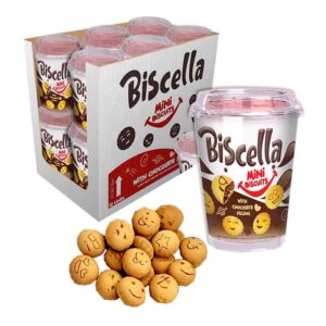 Biscella Mini Biscuit Tub 125g 0% vat in display of 12