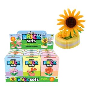 Micro Brick Assorted Flower Sets in Display of 12