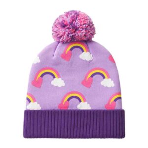 Kids Rainbow Print Bobble Hat - 0% Vat