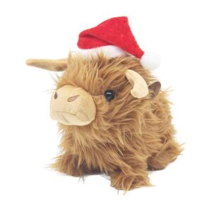 Dancing Musical Christmas Highland Cow 15cm