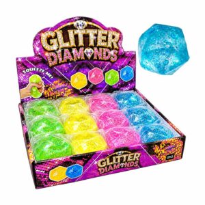 Squishy Glitter Maltose Diamond 6cm in a display of 12