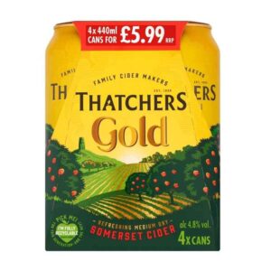 Thatchers Gold Cider Cans 4.8% 440ml 4 Pack PM &pound;5.99 x 6