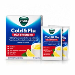 Vicks Cold and Flu Max Strength Lemon Sachets 5s x 6