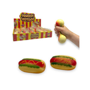 Squishy Hot Dog 9cm in display of 12