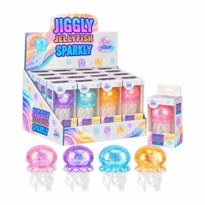 Squishy Glitter Jellyfish 10cm in Display of 12